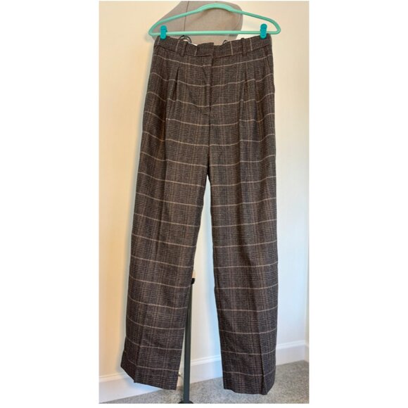 Aritzia Effortless Pant in Precision Wool - Carney Charcoal/Taupe - 10 - NWT - Picture 3 of 5